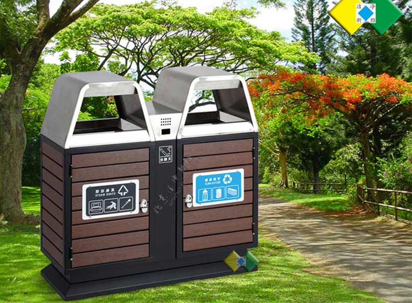 钢木分类垃圾桶004