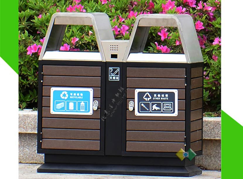 钢木分类垃圾桶004